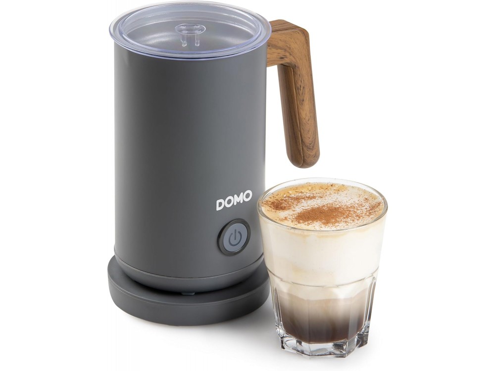 DOMO Wood You Milk Frother, Milk Frother (Hot or Cold), Matt Gray
