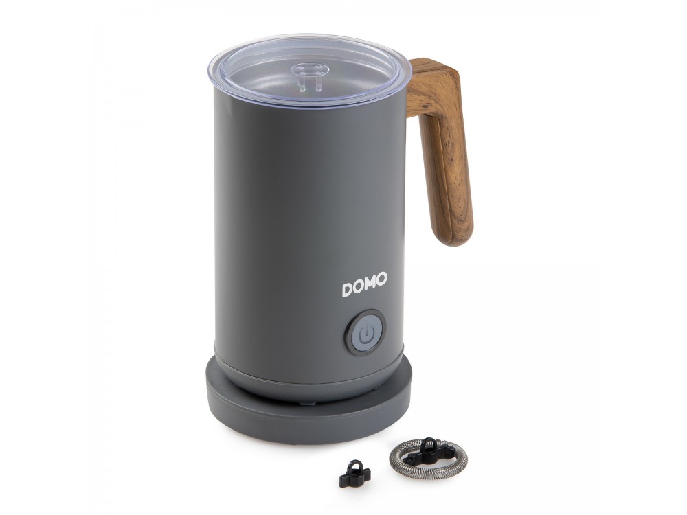 DOMO Wood You Milk Frother, Milk Frother (Hot or Cold), Matt Gray