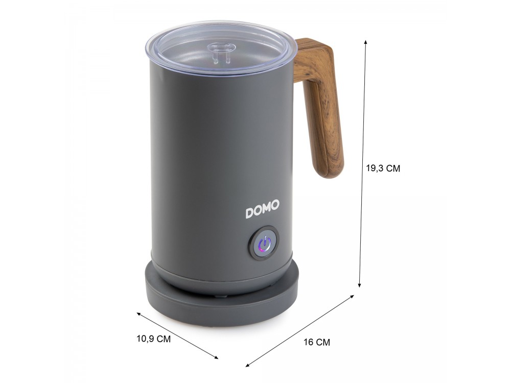 DOMO Wood You Milk Frother, Milk Frother (Hot or Cold), Matt Gray