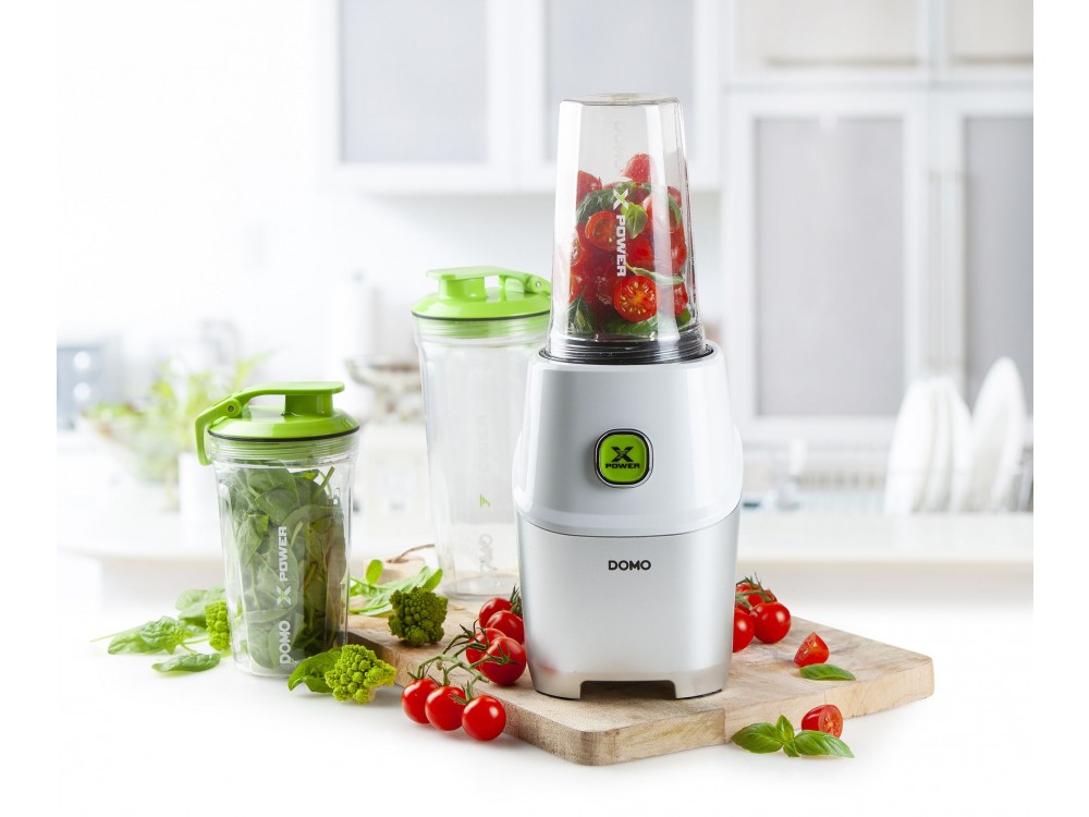 DOMO Xpower Blender, Blender for Smoothies with 3 Bottles (2 x 530 + 710ml) BPA Free + Recipe Book
