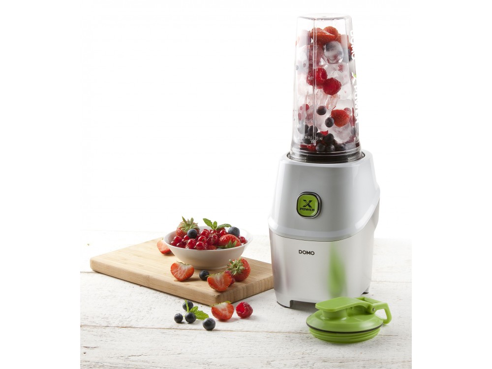 DOMO Xpower Blender, Blender for Smoothies with 3 Bottles (2 x 530 + 710ml) BPA Free + Recipe Book