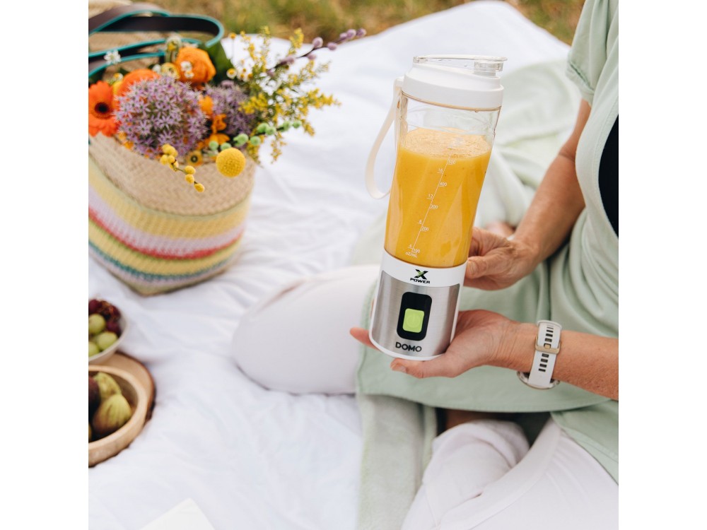 DOMO Xpower blender-to-go, Portable Battery Blender for Smoothies 600ml, Rechargeable with USB-C