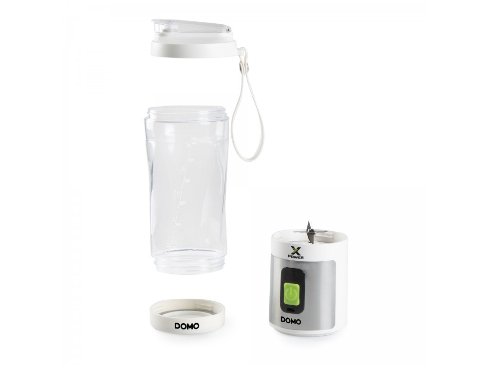 DOMO Xpower blender-to-go, Portable Battery Blender for Smoothies 600ml, Rechargeable with USB-C