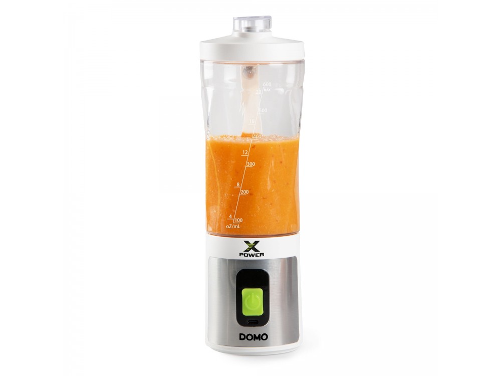 DOMO Xpower blender-to-go, Portable Battery Blender for Smoothies 600ml, Rechargeable with USB-C