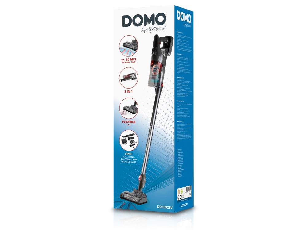 DOMO Cordless Handheld / Stick Vacuum Cleaner 2-in-1, 10KPa, Rechargeable 18.5V