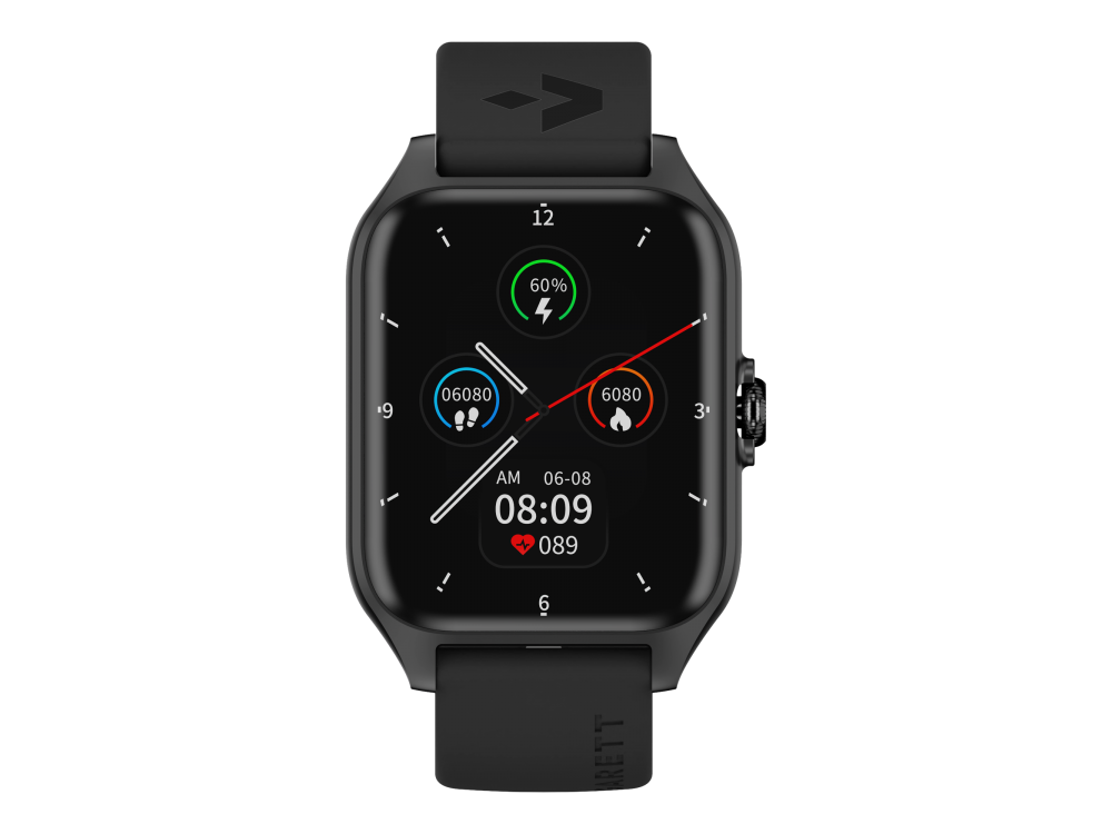 Garett GRC Activity 2 Smartwatch with AMOLED Display, Voice Assistant, Smart App, Oscilloscope & Battery up to 7 Days, Black Matt