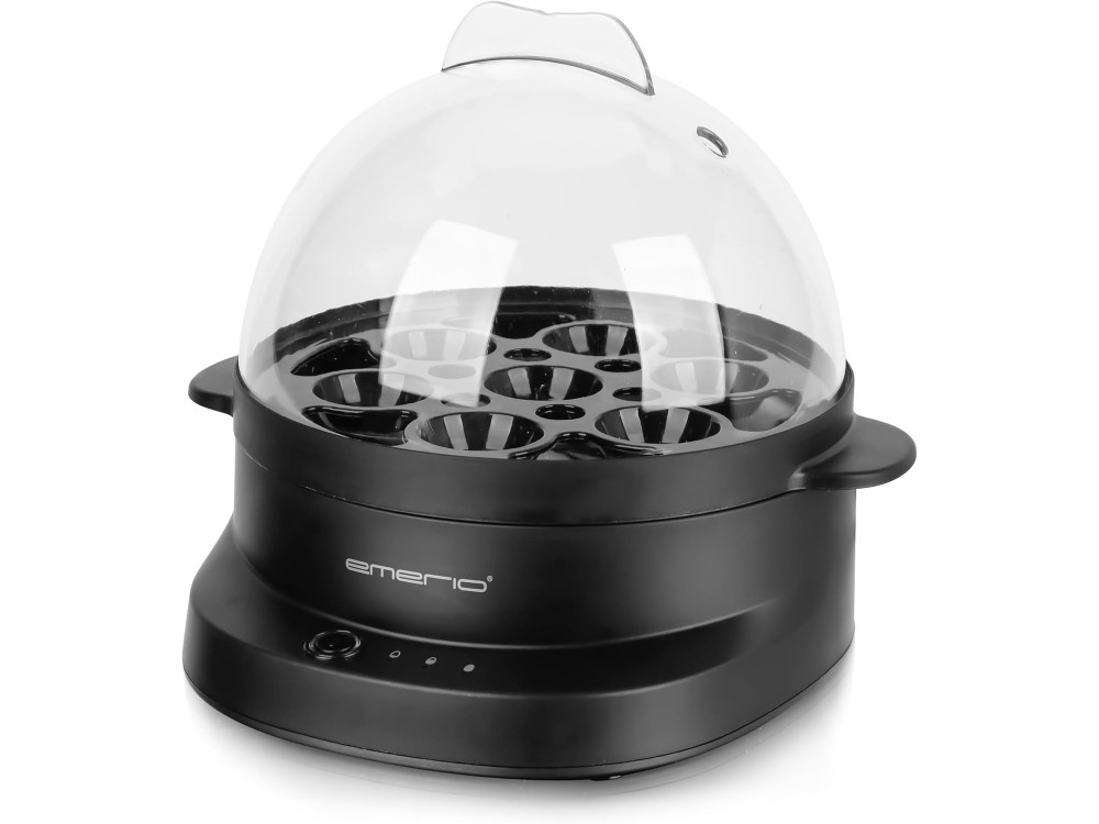 Emerio Egg Boiler, 7 Egg Boiler 350W with 3 Boiling Levels and Voice Alerts, Black