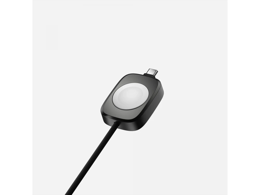 Nomad 2-in-1 Universal Cable 1.5m., Kevlar USB-C to USB-C 100W Cable with Built-in Charger for Apple Watch, Black