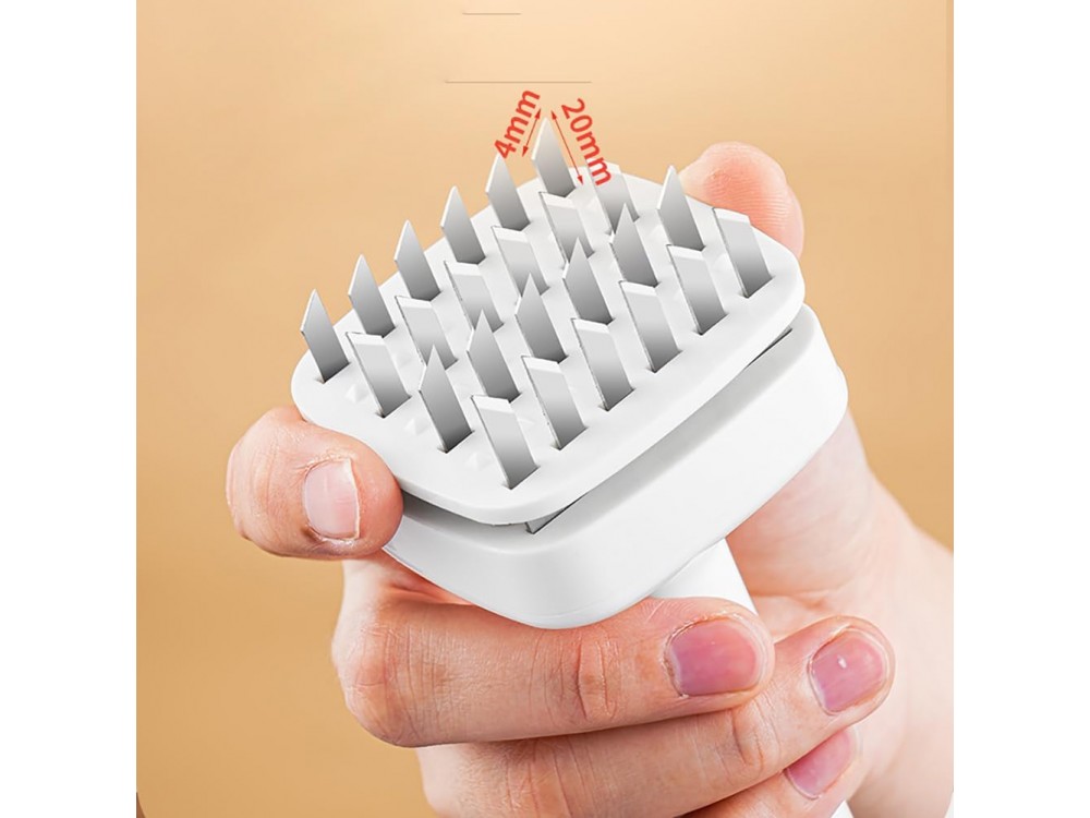 AJ Meat Tenderizer Tool With 24 Blades, Σφυρί για Κρέας Τρυφεροποιητής Κρεάτων, White