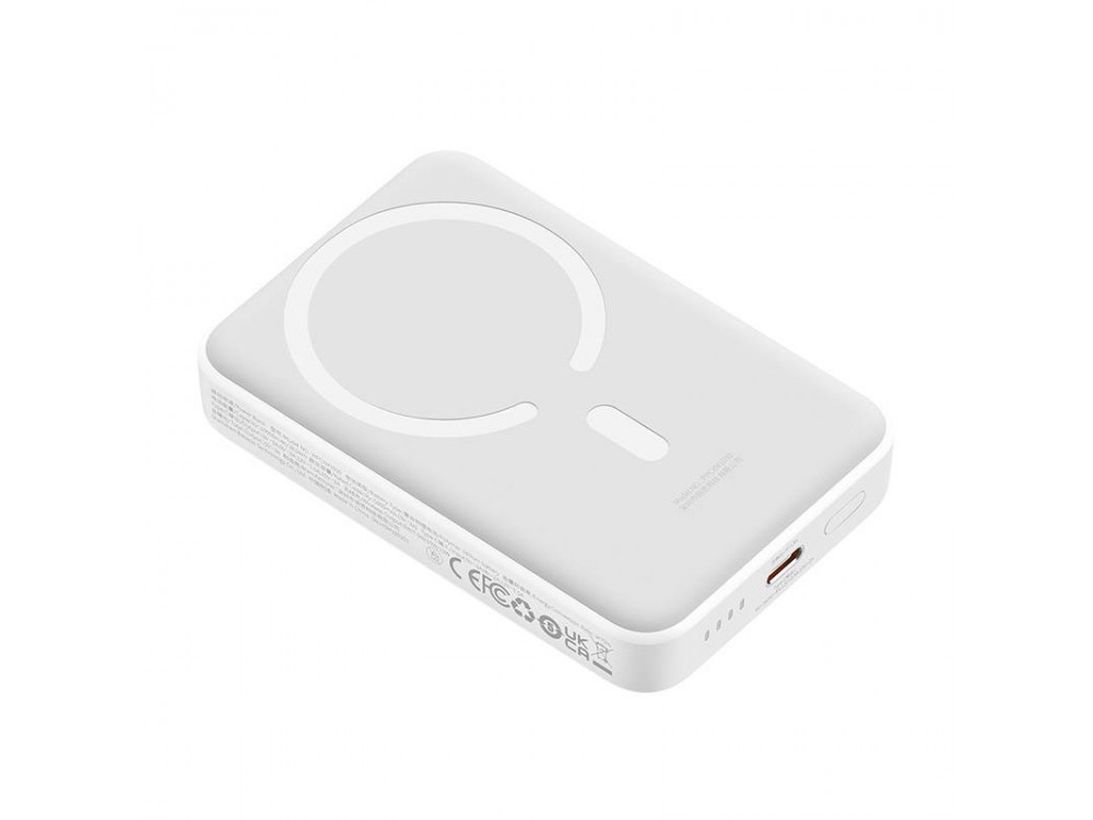 Baseus Magnetic Mini 10K, 30W Magnetic Power Bank 10,000mAh Wireless Charging 15W for iPhone, White