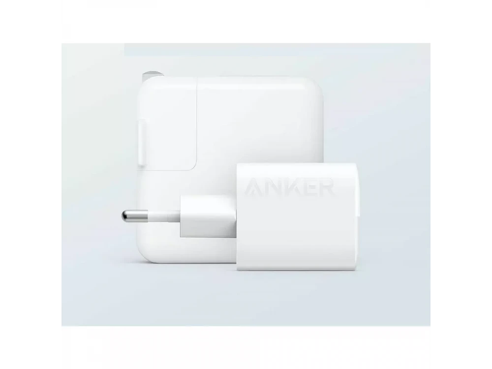 Anker 323 Ultra-Compact Φορτιστής πρίζας 2-θυρών 33W με Type-C με PD / PIQ3.0 & ActiveShield, White