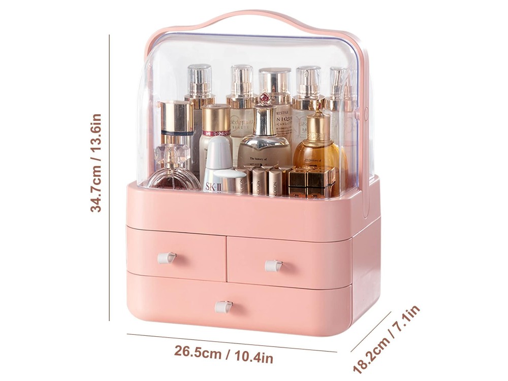 AJ Cosmetics & Jewelry Storage Box, Oργανωτής Κοσμημάτων & Καλλυντικών, 34x26, Light Peach