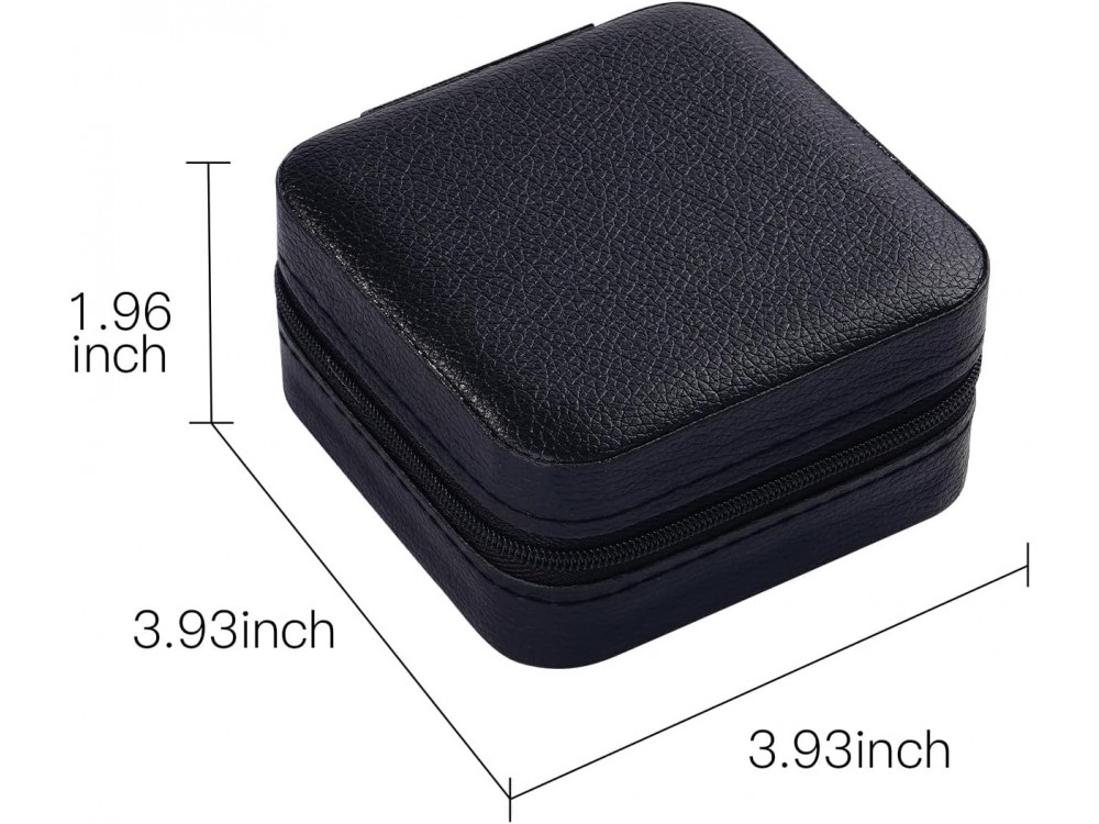 AJ Jewellery Box Case, Μπιζουτιέρα & Φορητή Κοσμηματοθήκη 10 x 10 x 5cm, Black