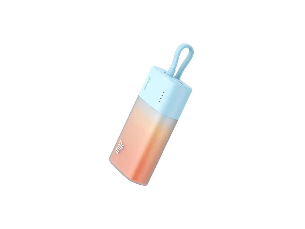 Baseus Popsicle Mini Fast 5.2k Power Bank 5.200mAh με Ενσωματωμένο Καλώδιο USB-C, Orange