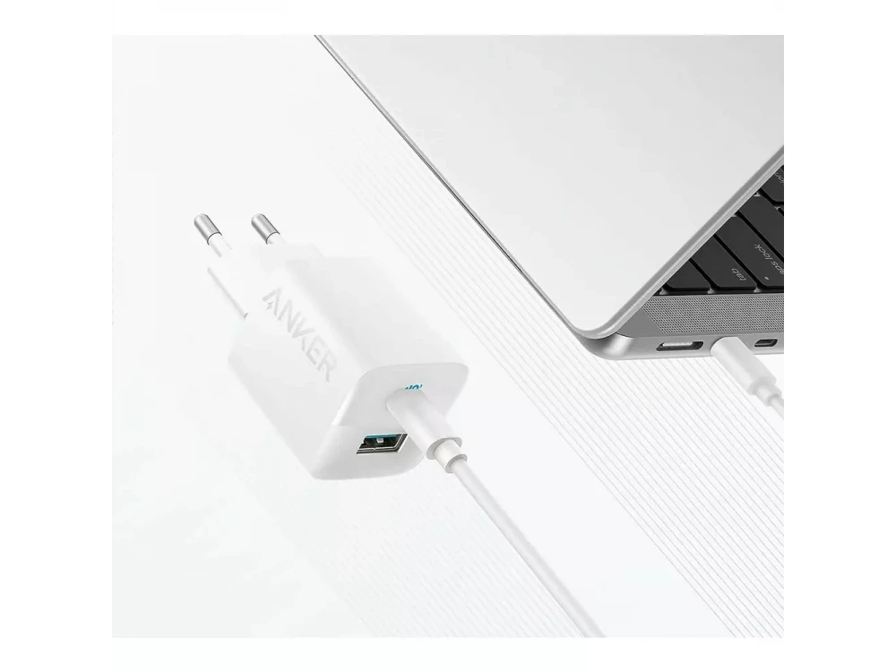 Anker 323 Ultra-Compact Φορτιστής πρίζας 2-θυρών 33W με Type-C με PD / PIQ3.0 & ActiveShield, White