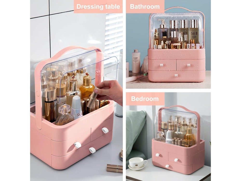 AJ Cosmetics & Jewelry Storage Box, Oργανωτής Κοσμημάτων & Καλλυντικών, 34x26, Light Peach