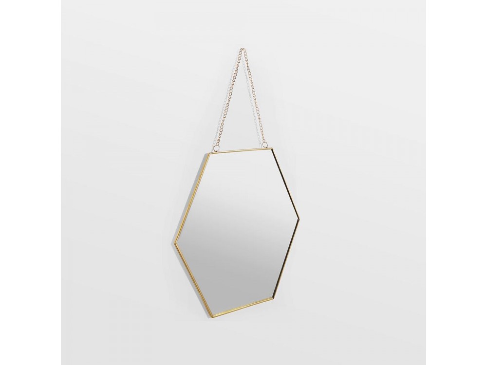 Beautify Hexagon Mirror, Κρεμαστός Καθρέφτης Τοίχου Εξάγωνος 30x26cm