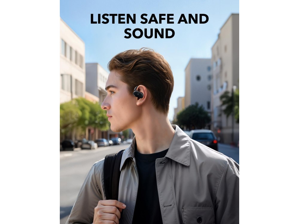 Anker Soundcore V20i Bluetooth 5.4 Ακουστικά Open-Ear με Αντοχή στον Ιδρώτα & RGB LED Lights, Black