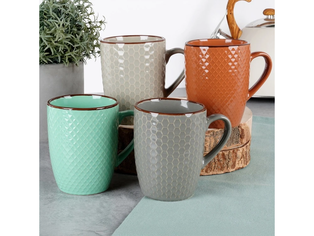 Vilde Premium Mugs Ceramic, Ceramic Mugs set of 4pcs 400ml