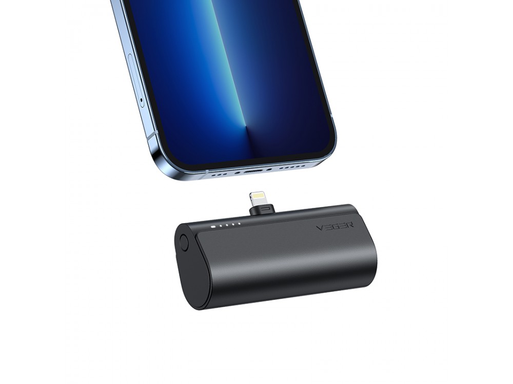 Veger V0556P 5000 PD 22.5W Lightning Mini Power Bank 5.000mAh Power Delivery & QC3.0, Black