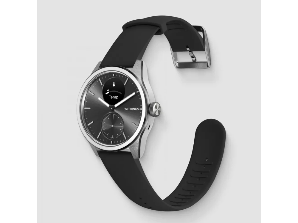 Withings ScanWatch 2 Hybrid Smartwatch 42mm, Activity Fitness Heart Rate Sleep Monitor, GPS, ECG & Oximeter, Αδιάβροχο, Μαύρο