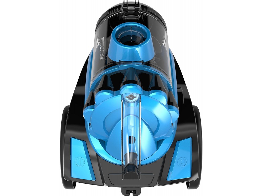 Emerio Eco Cyclone Vacuum Cleaner, Vacuum Cleaner 900W without Bag, with HEPA Filter & 2L Bucket, Black / Blue