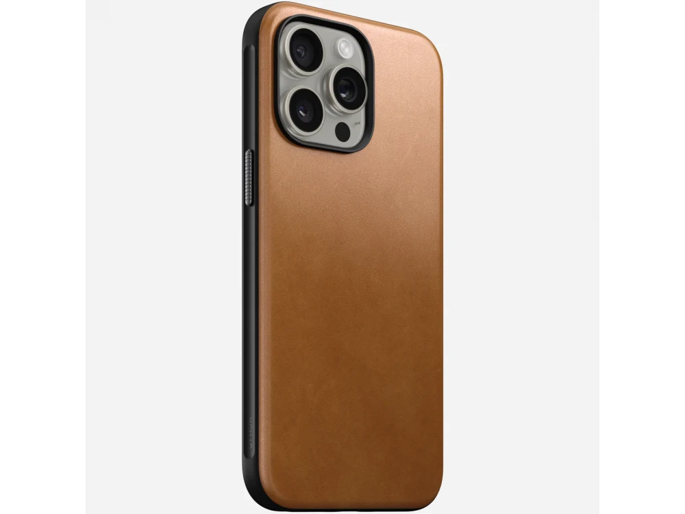 Nomad iPhone 15 Pro Max Modern Leather Case, Δερμάτινη Θήκη με MagSafe, English Tan