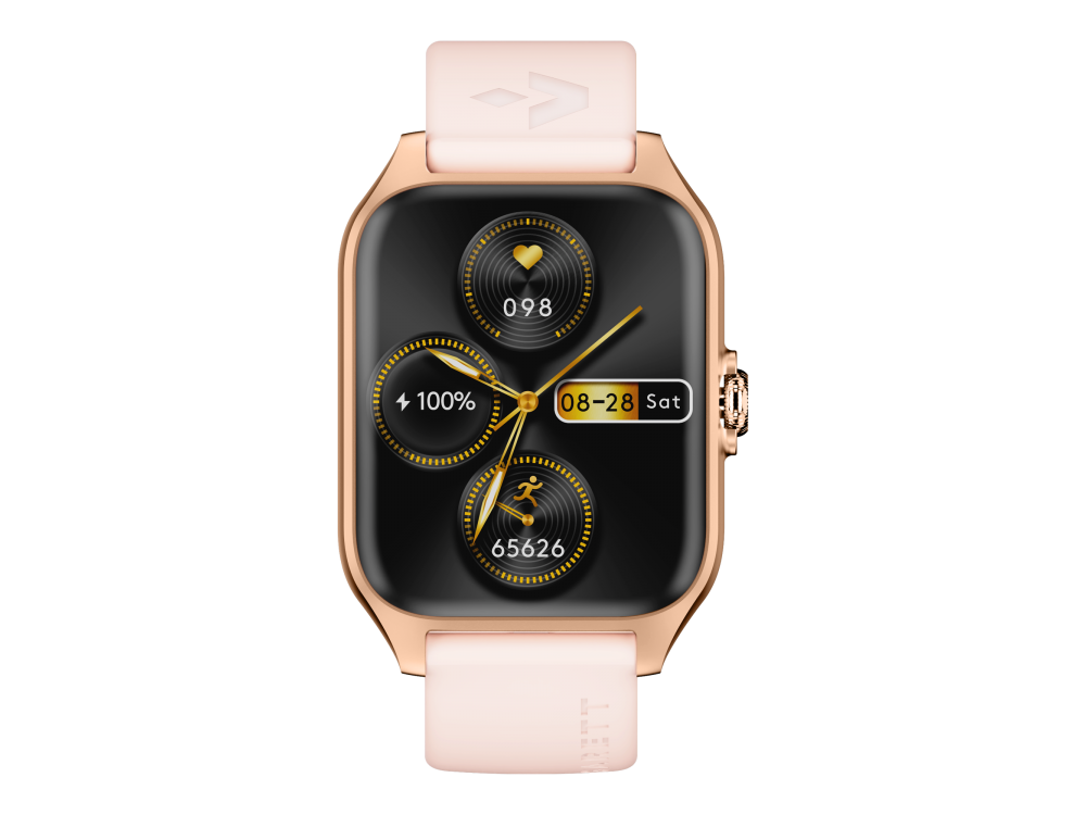 Garett GRC Activity 2 Smartwatch with AMOLED Display, Voice Assistant, Smart App, Oscilloscope & Battery up to 7 Days, Gold Matt