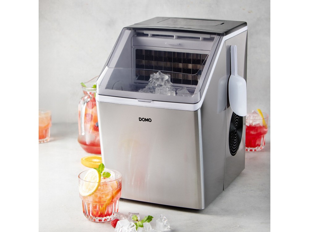 Domo Ice Cube Maker Clear Ice, Ice Maker with Daily Production 20kg & Capacity 3.2L, with LED display