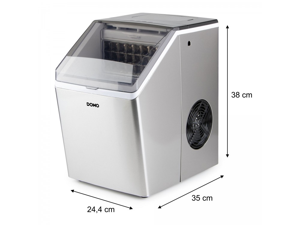 Domo Ice Cube Maker Clear Ice, Ice Maker with Daily Production 20kg & Capacity 3.2L, with LED display