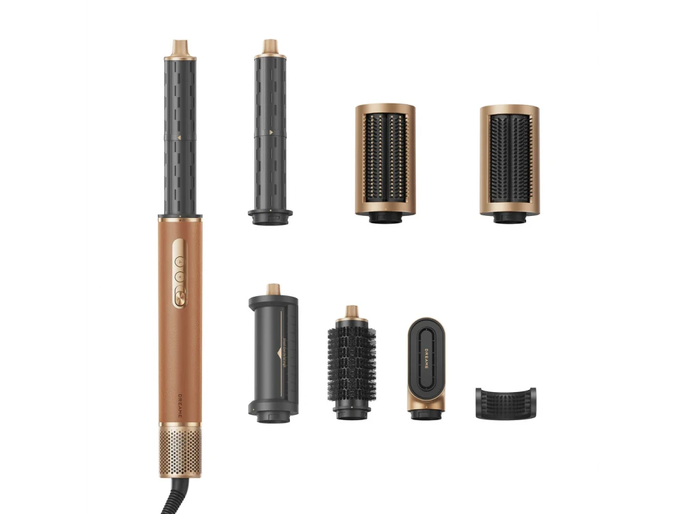 Dreame Air Style Pro Electric Air Brush for Straightening and Curling, Hair Styling Set, Gold
