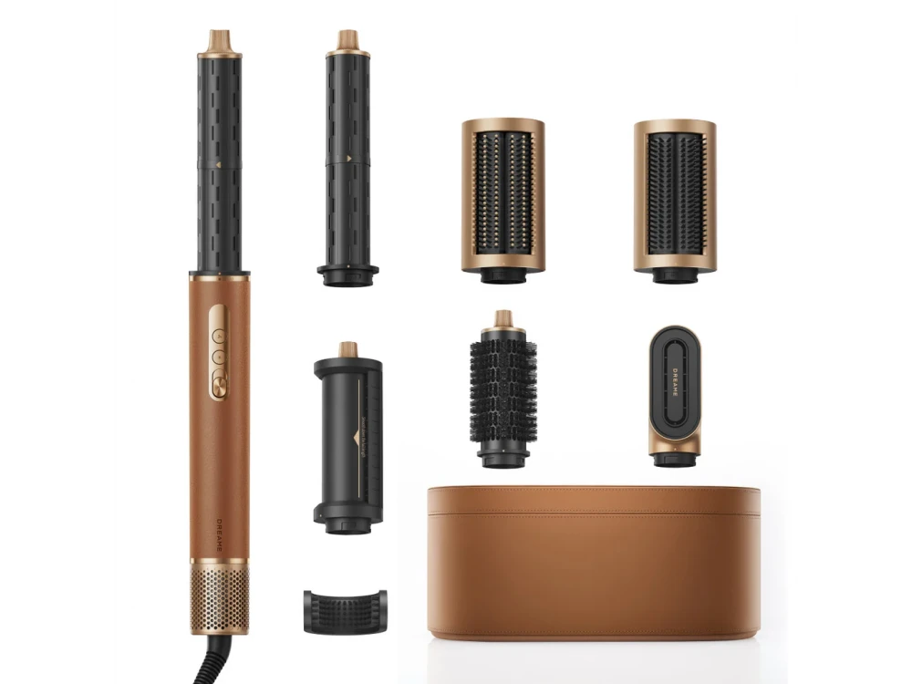 Dreame Air Style Pro Electric Air Brush for Straightening and Curling, Hair Styling Set, Gold