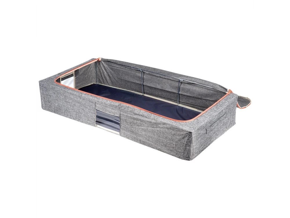 Vilde Fabric Storage Box / Clothes Storage Box 68L 95x45x16cm with 2 Openings/Window, Gray