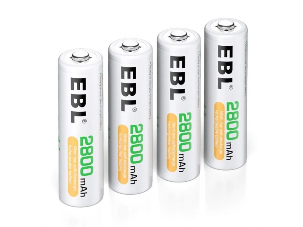 EBL AA Ni-MH Rechargeable Batteries 2800mAh 1.2V 4pcs