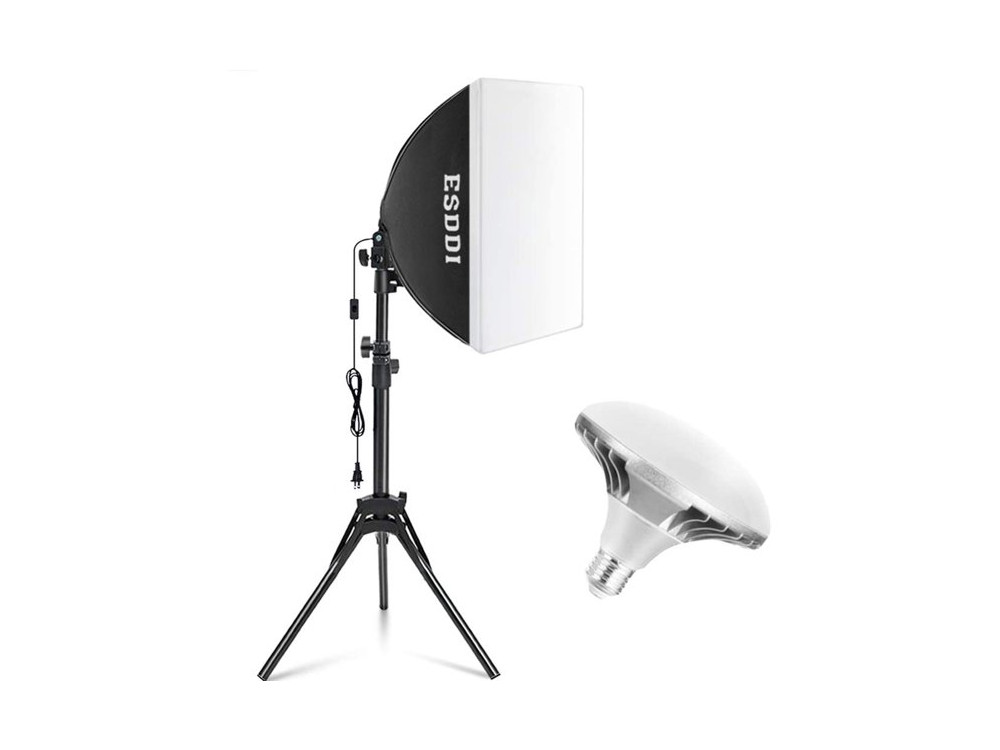 ESDDI PS075 Soft Box Kit Επαγγελματικό σετ φωτισμού για στούντιο φωτογράφισης 50x50cmμε CFL Bulb, 450W, 5400K