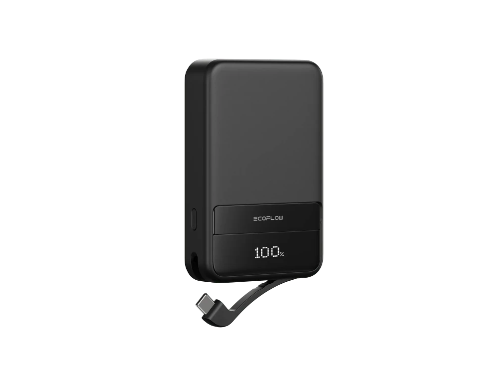 EcoFlow RAPID MagSafe Qi2 15W & PD30W Μαγνητικό Power Bank 5000mAh, με Digital Smart Display, Black
