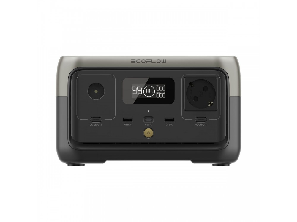 EcoFlow River 2 Portable Power Station Φορητός Σταθμός Ενέργειας 600 W/256 Wh, 60W PD LiFeP04 Battery & Car Input