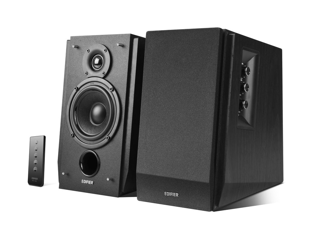 Edifier R1700BT Active 2.0 Bookshelf Speaker 66W, 2-Way Self-Amplified Speakers with Bluetooth 5.1, Set of 2, Black