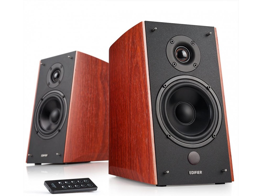 Edifier R2000DB Active 2.0 Bookshelf Speaker 120W, Αυτοενισχυόμενα Ηχεία 2 Δρόμων με Wi-Fi & Bluetooth, Σετ των 2, Καφέ