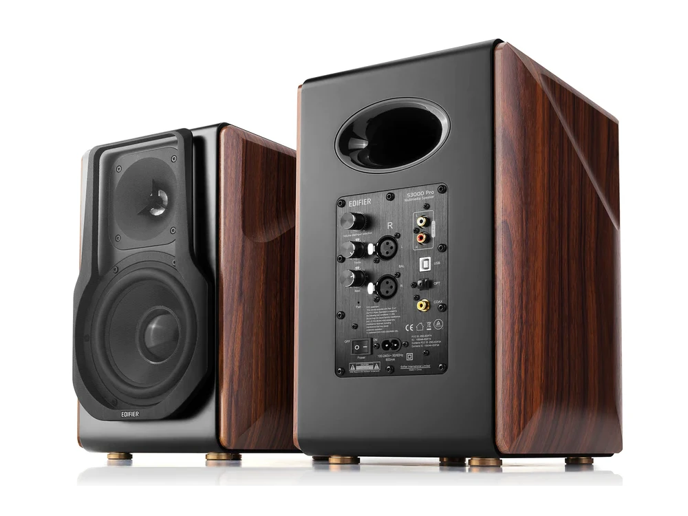 Edifier S3000Pro Active 2.0 Bookshelf Speaker 256W, Hi-Res Audio Self Power Speaker 2 Ways with Bluetooth, 2 Pieces Set, Black