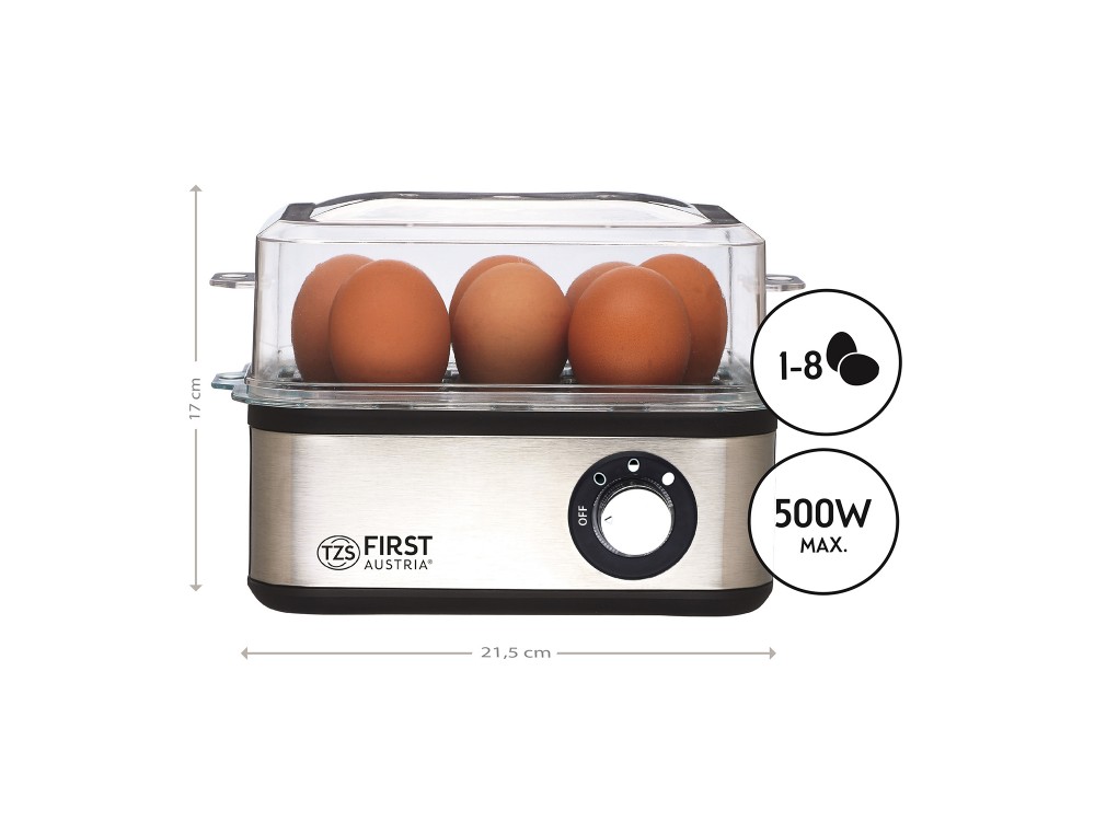 First Austria FA-5115-3 Egg Boiler, Βραστήρας 8 Αυγών 500W με Ηχητική Ειδοποίηση