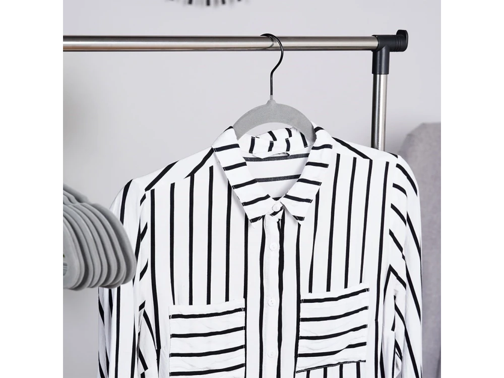 Vilde Velvet Clothes Hangers Set of 10pcs with Rotating Hook, Gray