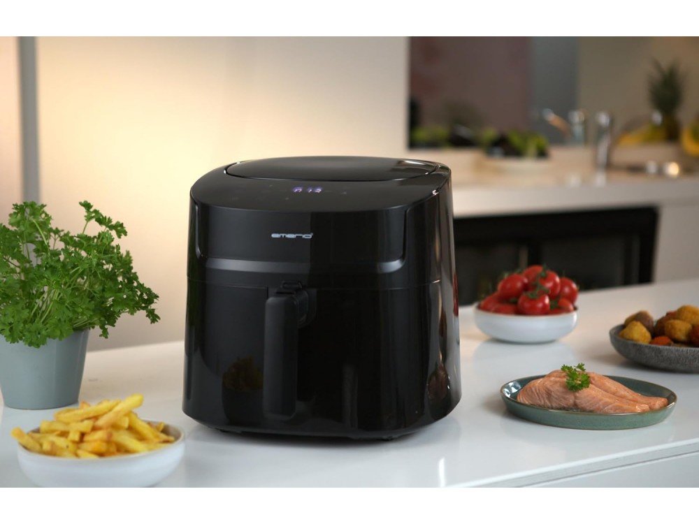 Emerio Air Fryer, Air Fryer XXL 7.2lt for Healthy Cooking, BPA-Free, 1800W, 8 Preset Menus & Touch Panel
