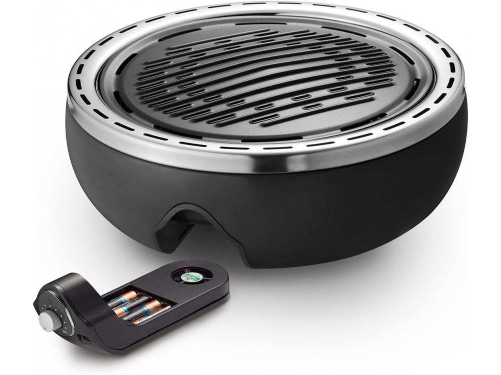 Emerio Ultra Portable Charcoal Grill, Φορητή Ψησταριά Κάρβουνου 30cm, Μπαταρίας ή USB, με Θήκη