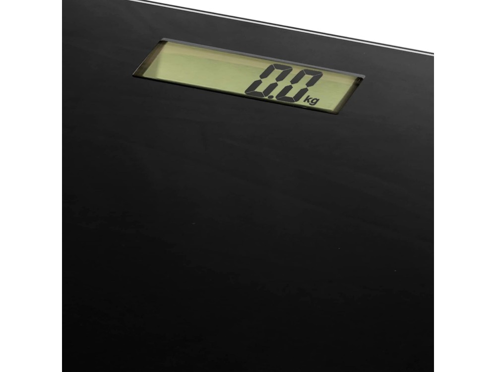 Emerio Bathroom Scale, Ψηφιακή Ζυγαριά Μπάνιου 180kg Max με Γυάλινη Επιφάνεια, Black