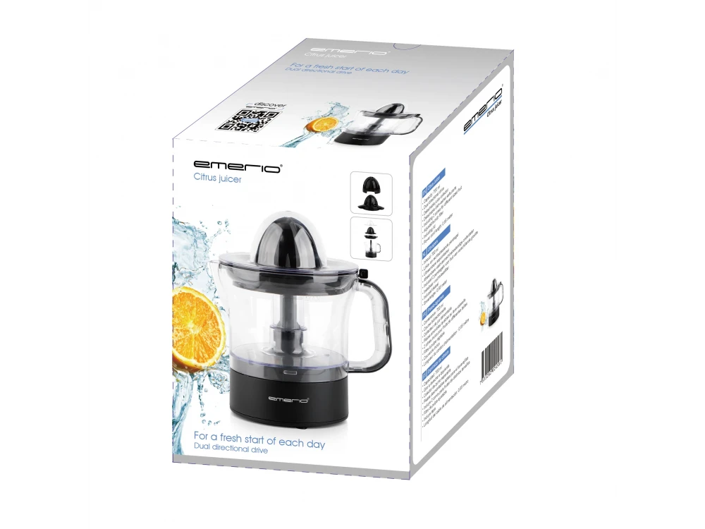 Emerio Citrus Juicer, Ηλεκτρικός Στίφτης 700ml, 40W με Κώνους για Πορτοκάλι & Λάιμ, Black