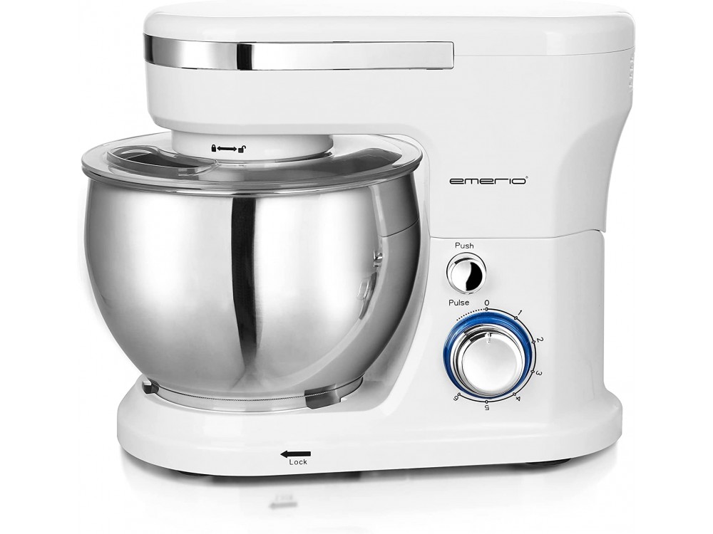 Emerio Food Stand Mixer, 1000W, Inox 5L & 3 Blenders, 6 Speeds + Pulse Function