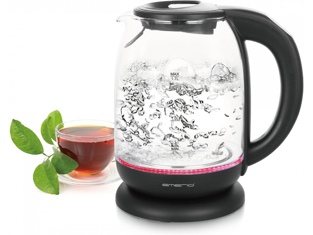 Emerio Glass Kettle,  Kettle with Interior LED,  Temperature Selection (60 °C έως 100 °C) &  Glass Jug 1.7lt
