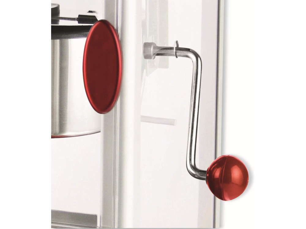Emerio Retro Popcorn Maker, Vintage Style for healthy snacks with Stirrer & Temperature Maintenance Lamp, Red