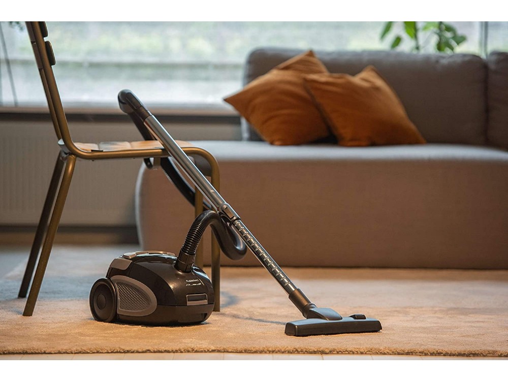 Emerio Vacuum Cleaner, 800W with Bag & Bin 2L, Black / Grey